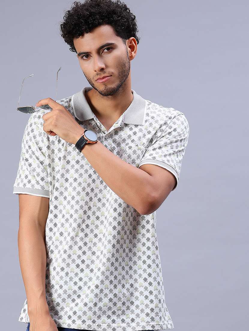 men printed short sleeve regular fit polo t-shirt - 21934188 -  Zoom Image - 0