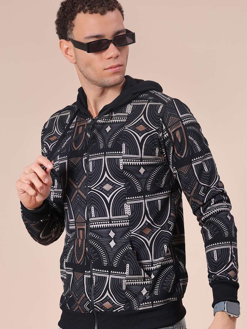 men all over print long sleeve hooded sweatshirt