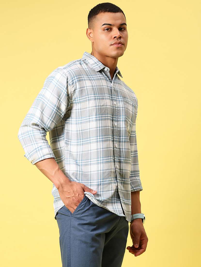 men checkered long sleeve regular fit casual shirt - 21934304 - Standard Image - 3