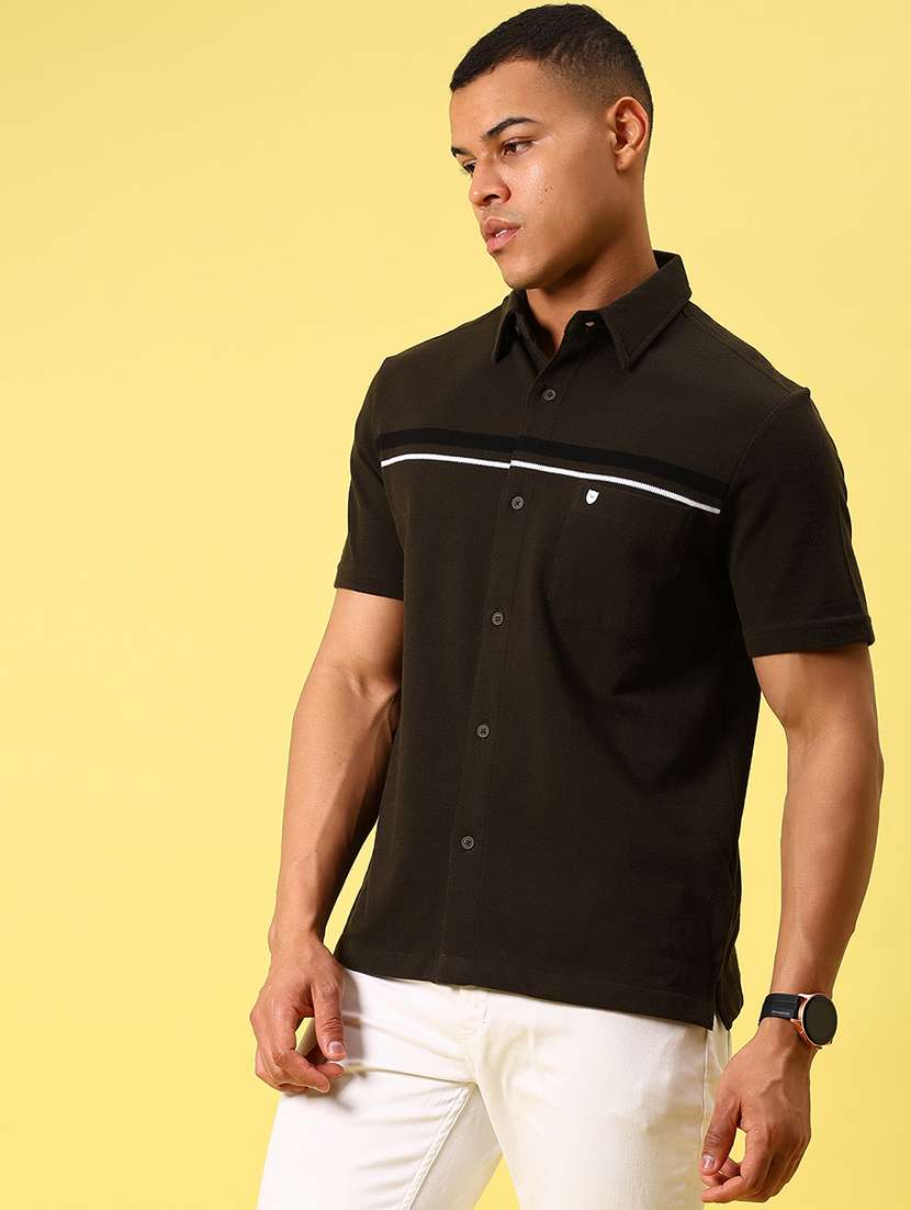 men striped short sleeve casual fit casual shirt - 21934305 -  Standard Image - 3