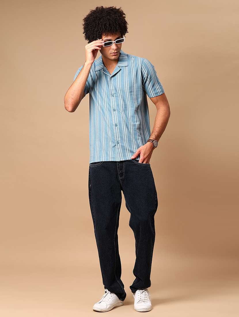 men striped short sleeve casual fit casual shirt - 21934307 - Standard Image - 5
