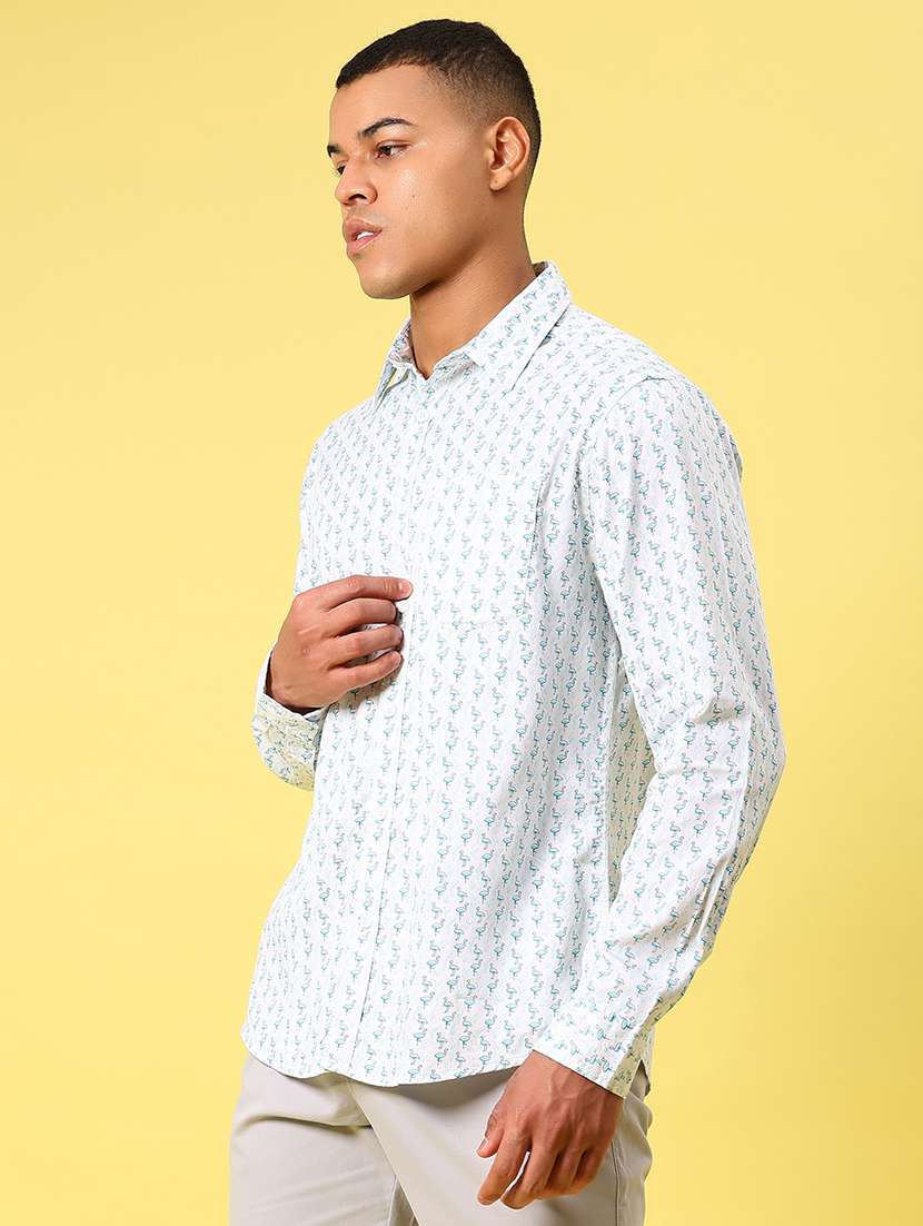 men printed long sleeve regular fit casual shirt - 21934308 -  Standard Image - 3