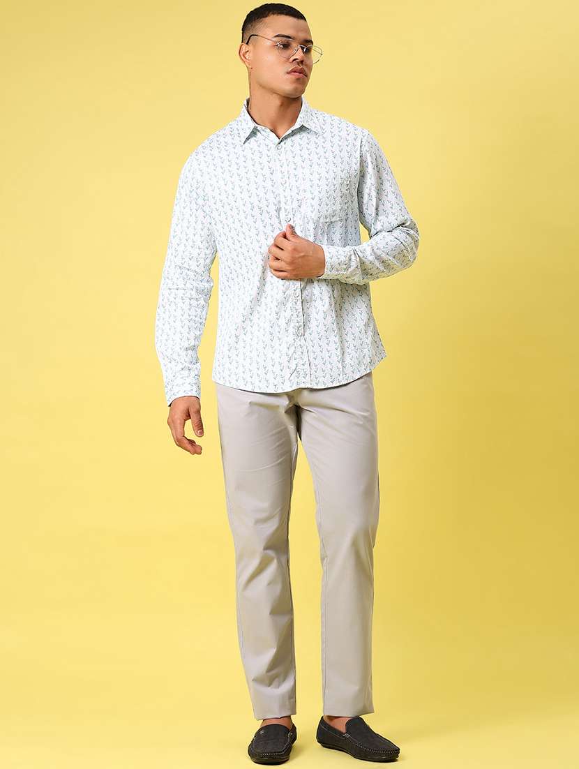 men printed long sleeve regular fit casual shirt - 21934308 -  Standard Image - 5