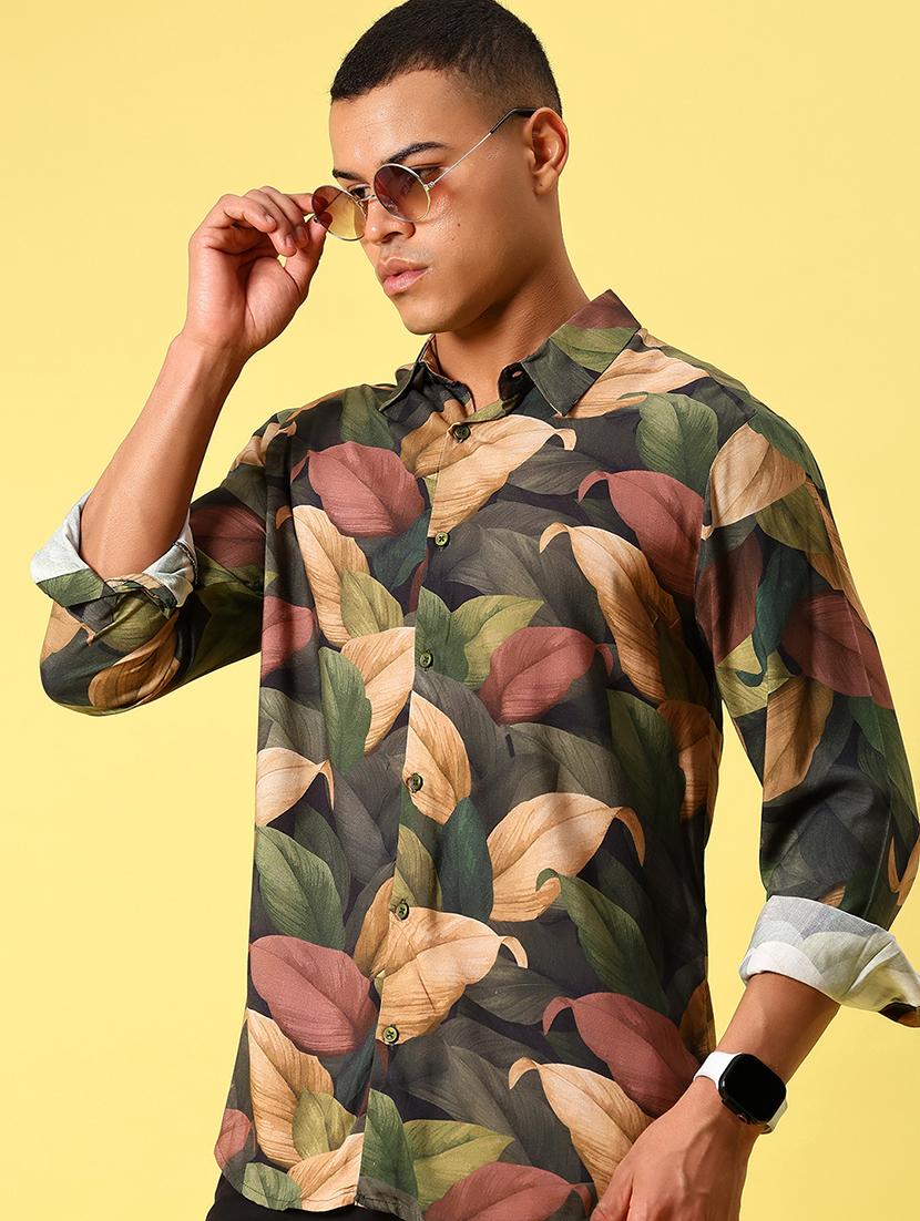 men printed long sleeve regular fit casual shirt - 21934312 - Zoom Image - 0