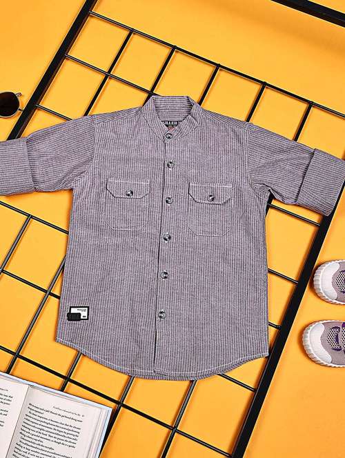 boys striped long sleeve casual shirt - 21934710 -  Standard Image - 0