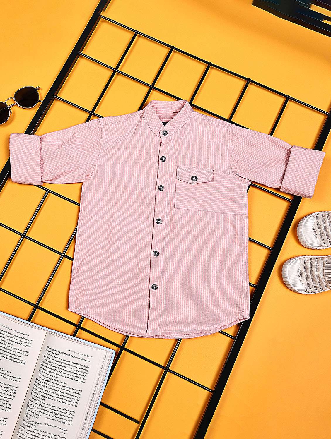 boys striped long sleeve casual shirt