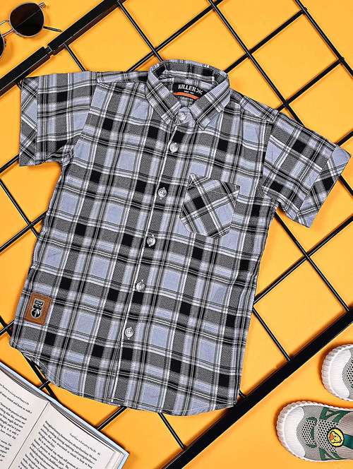 boys checkered short sleeve casual shirt - 21934720 -  Standard Image - 0