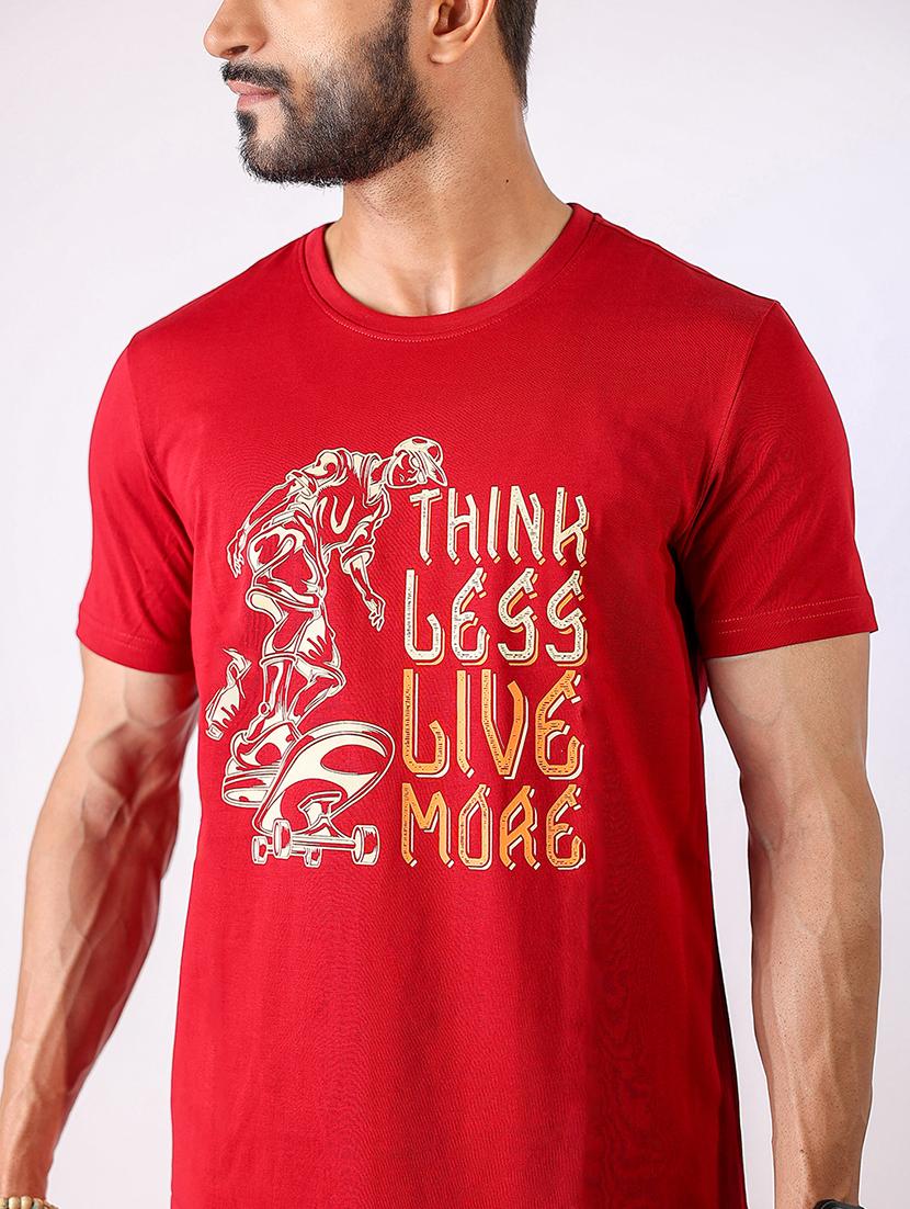 men front print round neck regular fit t-shirt - 21934727 - Standard Image - 3