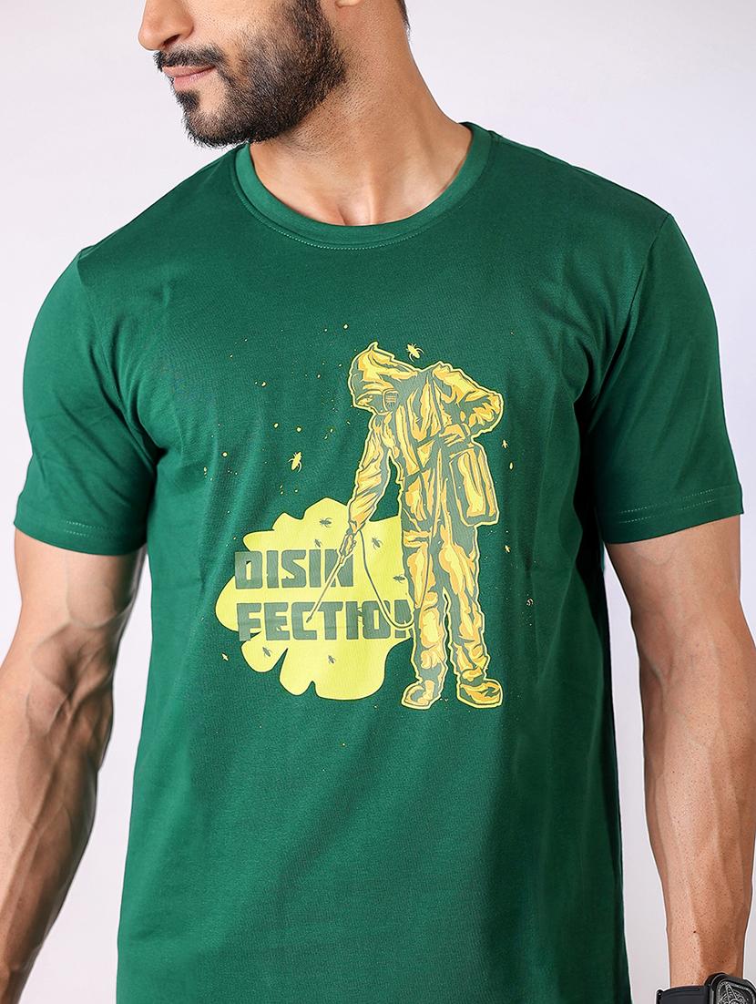 men front print round neck regular fit t-shirt - 21934729 - Standard Image - 3