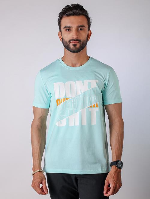 men front print round neck regular fit t-shirt - 21934733 - Standard Image - 0