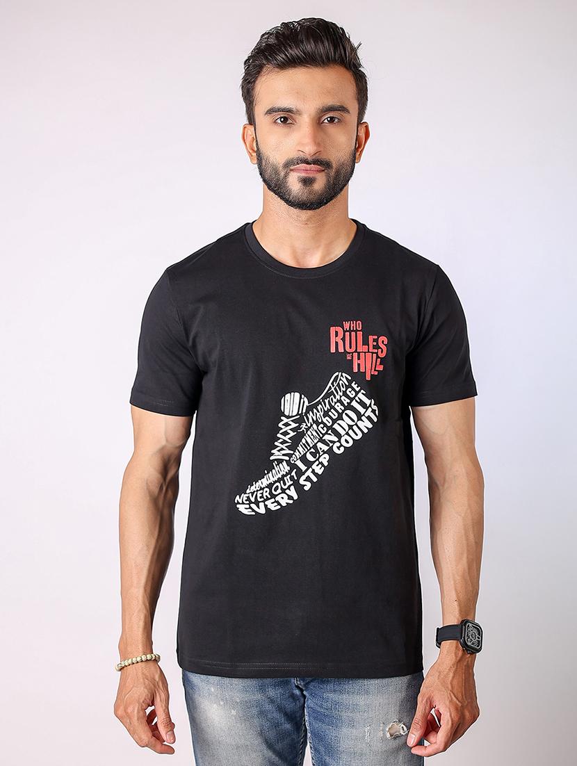 men front print round neck regular fit t-shirt - 21934734 - Zoom Image - 0