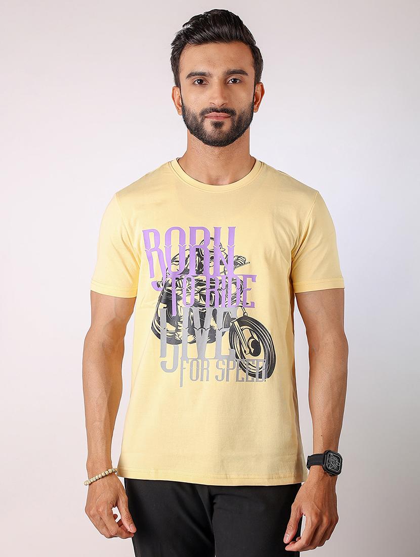 men front print round neck regular fit t-shirt - 21934737 - Zoom Image - 0