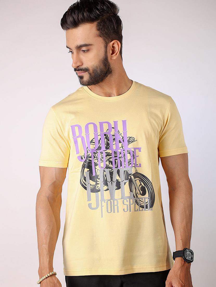 men front print round neck regular fit t-shirt - 21934737 - Standard Image - 3