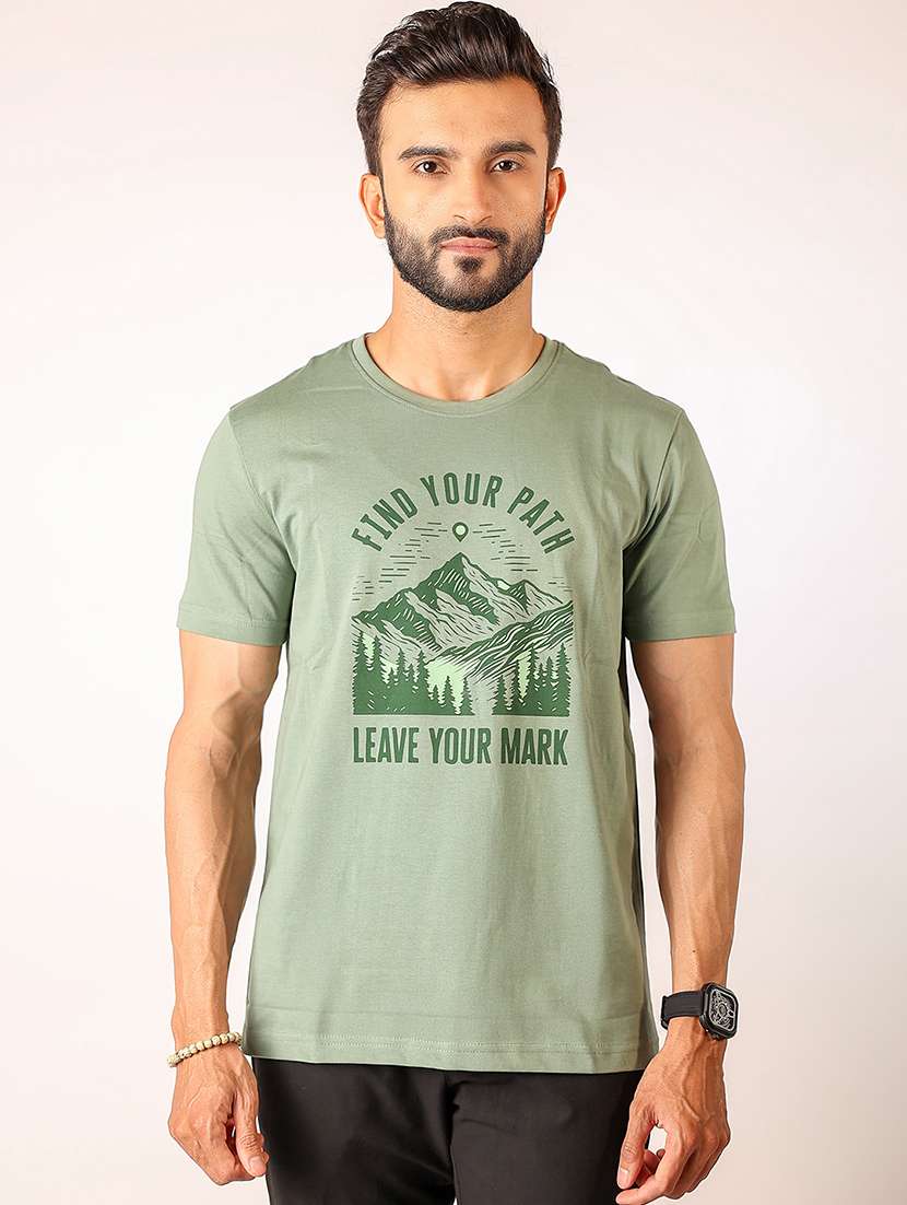 men front print round neck regular fit t-shirt - 21934738 - Zoom Image - 0