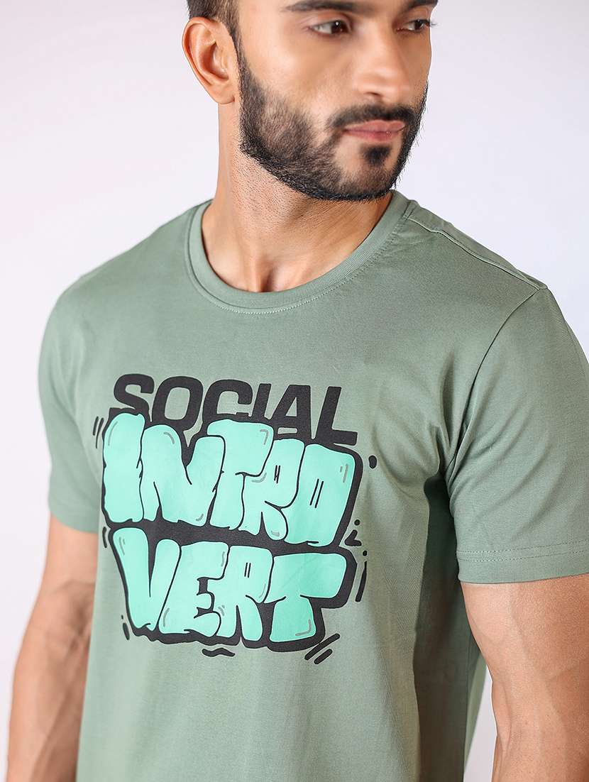 men front print round neck regular fit t-shirt - 21934739 - Standard Image - 3