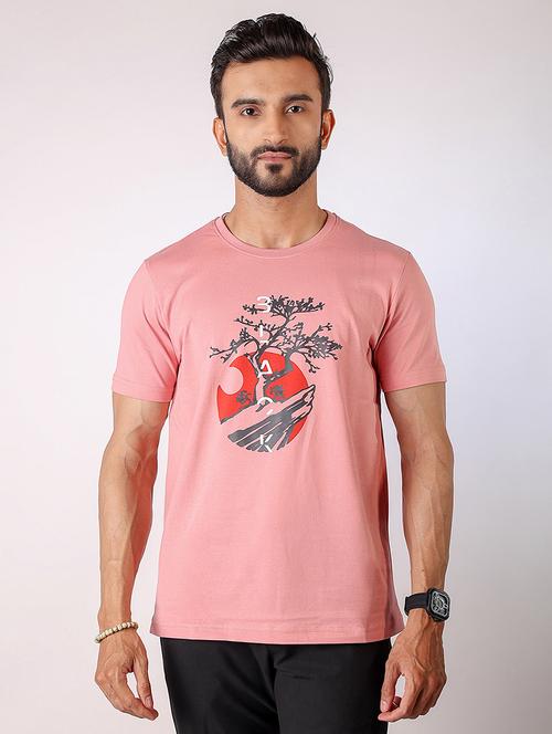men front print round neck regular fit t-shirt - 21934740 - Standard Image - 0