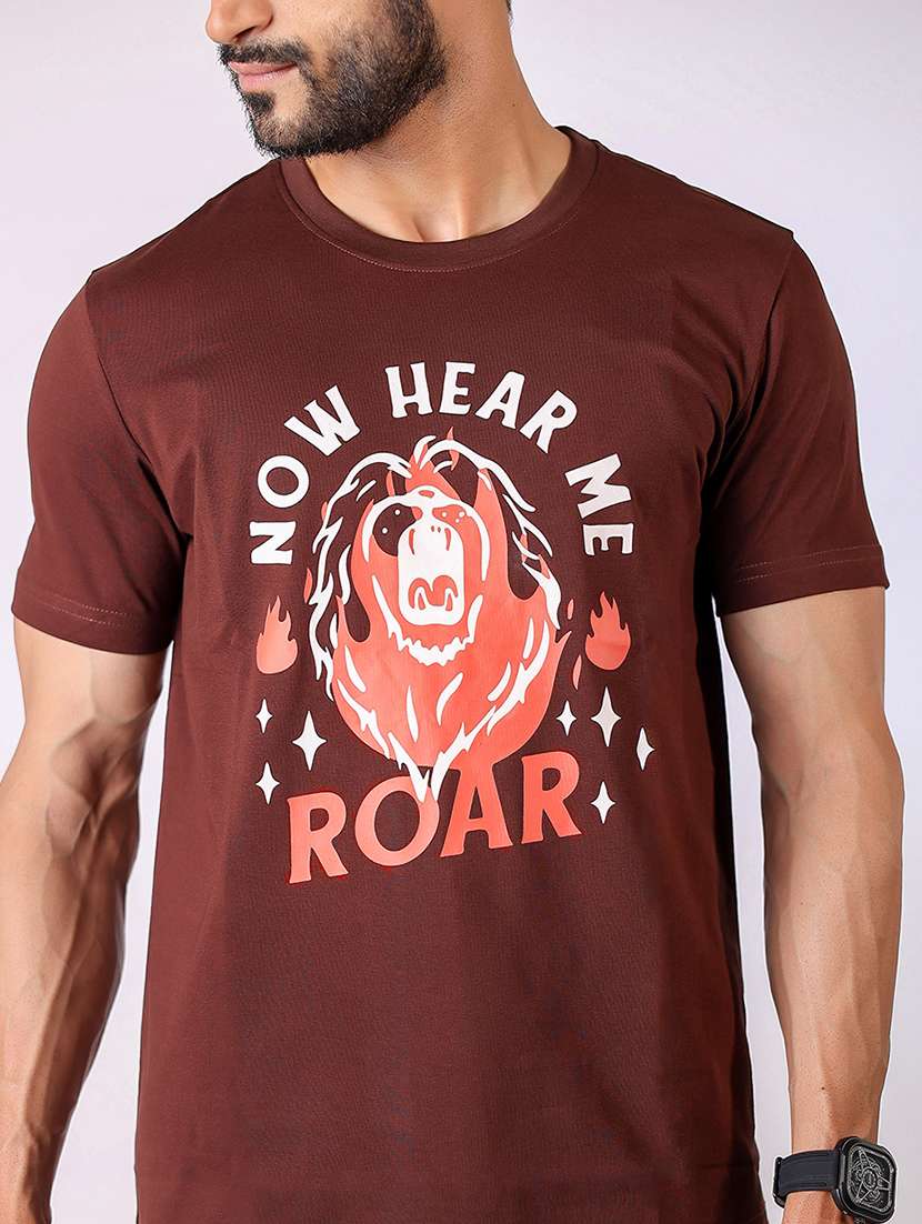 men front print round neck regular fit t-shirt - 21934743 -  Standard Image - 3