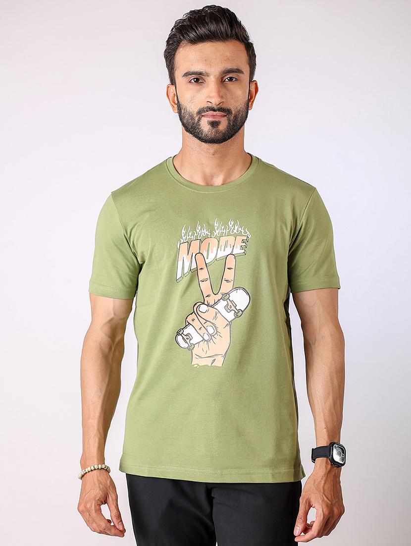 men front print short sleeve t-shirt - 21934745 - Zoom Image - 0