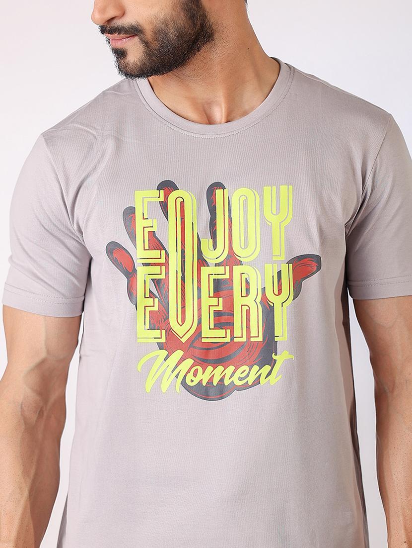 men front print round neck regular fit t-shirt - 21934748 - Standard Image - 3