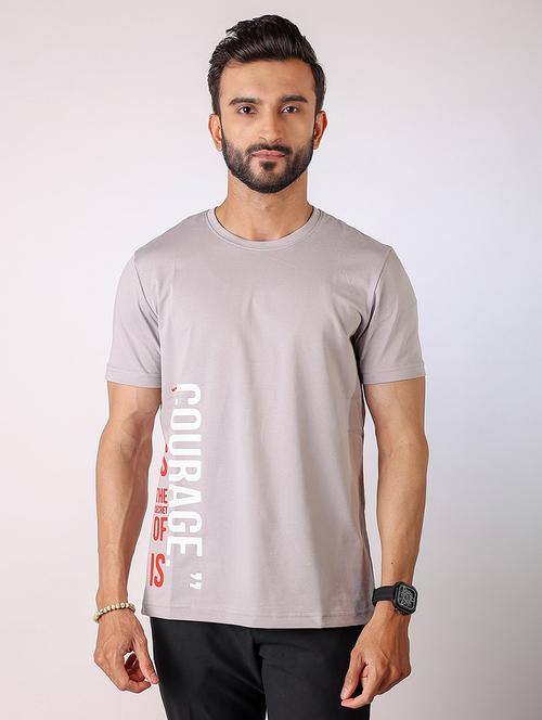 men placement print round neck regular fit t-shirt - 21934749 - Standard Image - 0