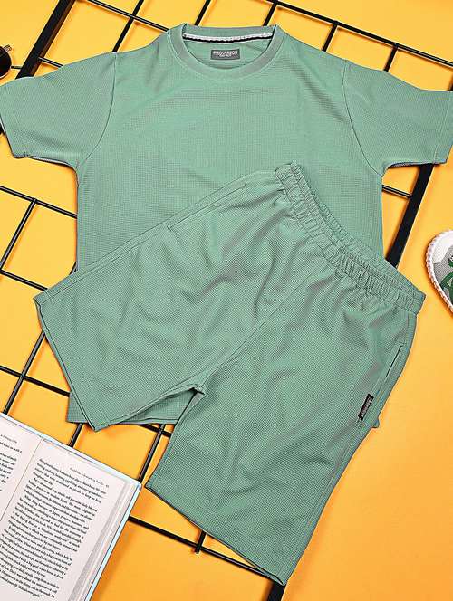 boys solid shirt & shorts co-ords set - 21934751 - Standard Image - 0