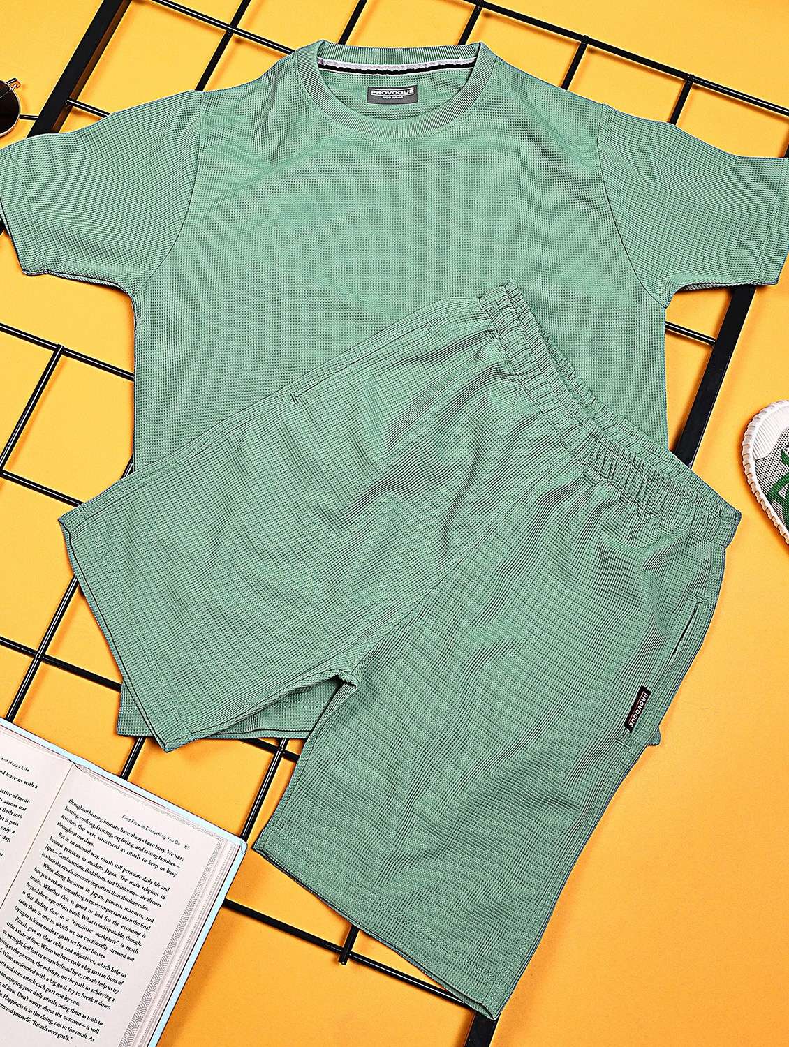 boys solid shirt & shorts co-ords set - 21934751 - Zoom Image - 0