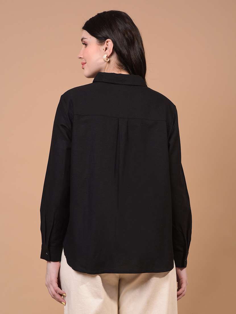 women embroidered collared puff sleeve shirt - 21934758 -  Standard Image - 3