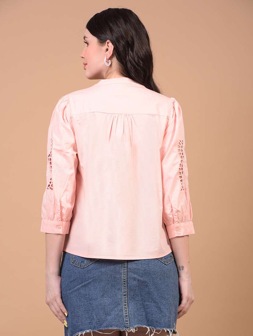 women embroidered puff sleeve shirt - 21934760 - Standard Image - 3