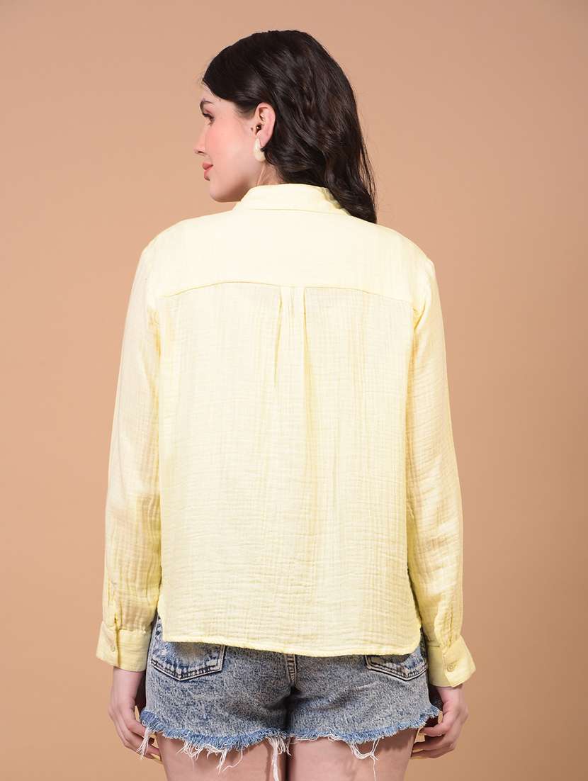 women solid long sleeve regular shirt - 21934769 -  Standard Image - 3