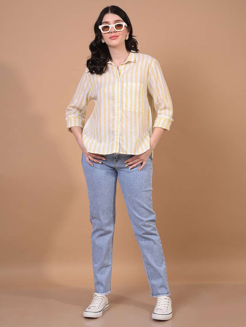 women striped long sleeves regular shirt - 21934776 -  Standard Image - 5