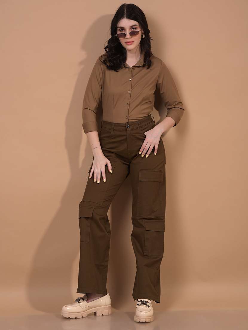 women solid collared regular shirt - 21934779 - Standard Image - 5
