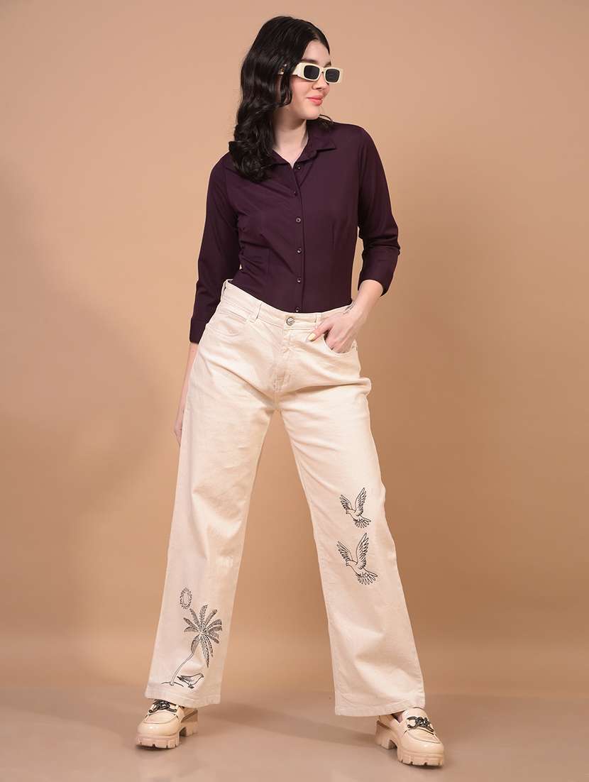 women solid collared regular shirt - 21934780 - Standard Image - 5
