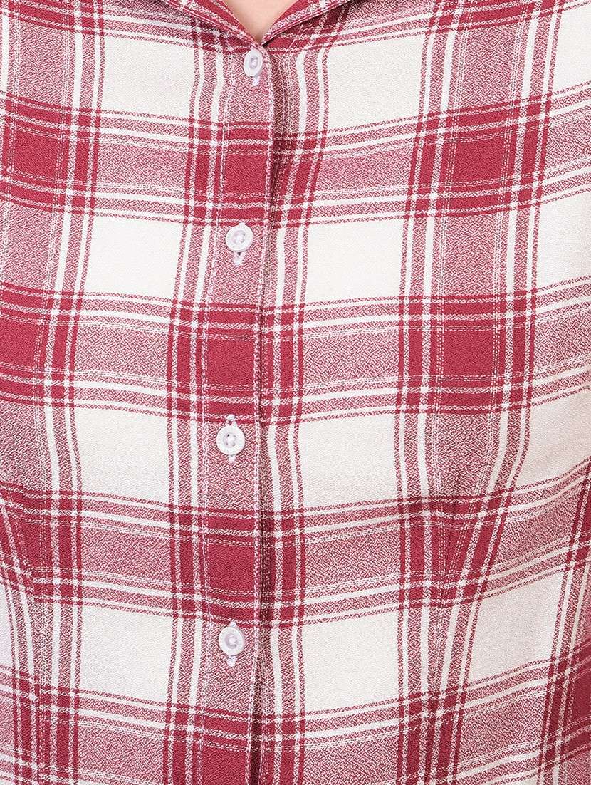 women checkered collared regular shirt - 21934782 - Standard Image - 5