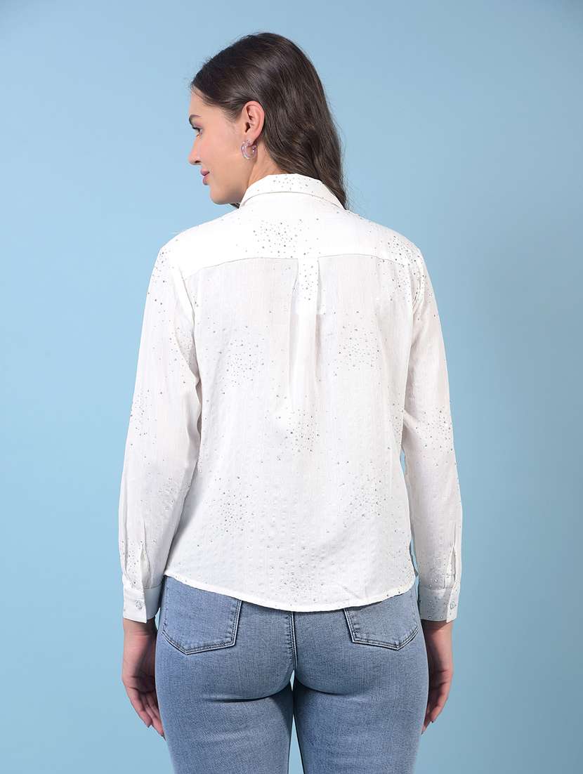 women embellished long sleeve regular shirt - 21934785 -  Standard Image - 3