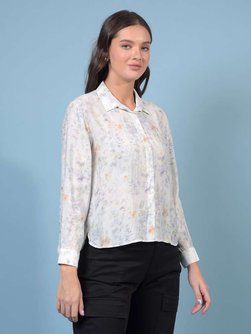 women floral print long sleeve regular shirt - 21934793 -  Standard Image - 3