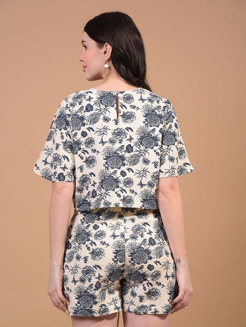 women floral print round neck crop top - 21934828 -  Standard Image - 3