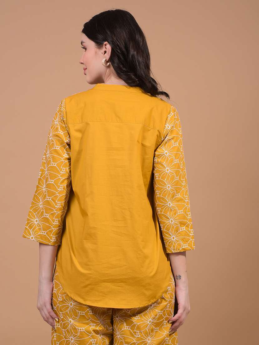 women embroidered three quarter sleeve regular top - 21934829 -  Standard Image - 3