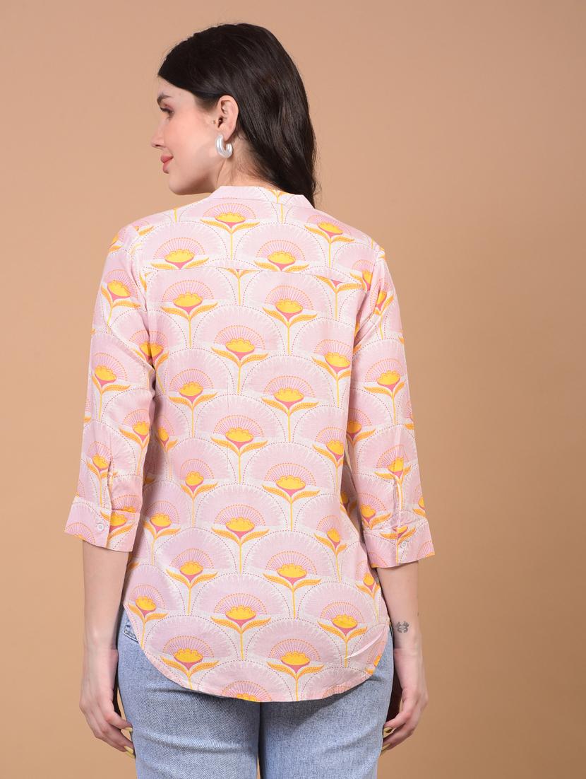 women printed three quarter sleeve regular top - 21934831 - Standard Image - 3