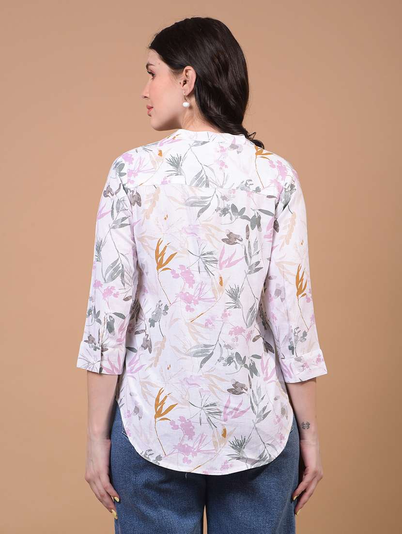 women floral print three quarter sleeve top - 21934833 -  Standard Image - 3