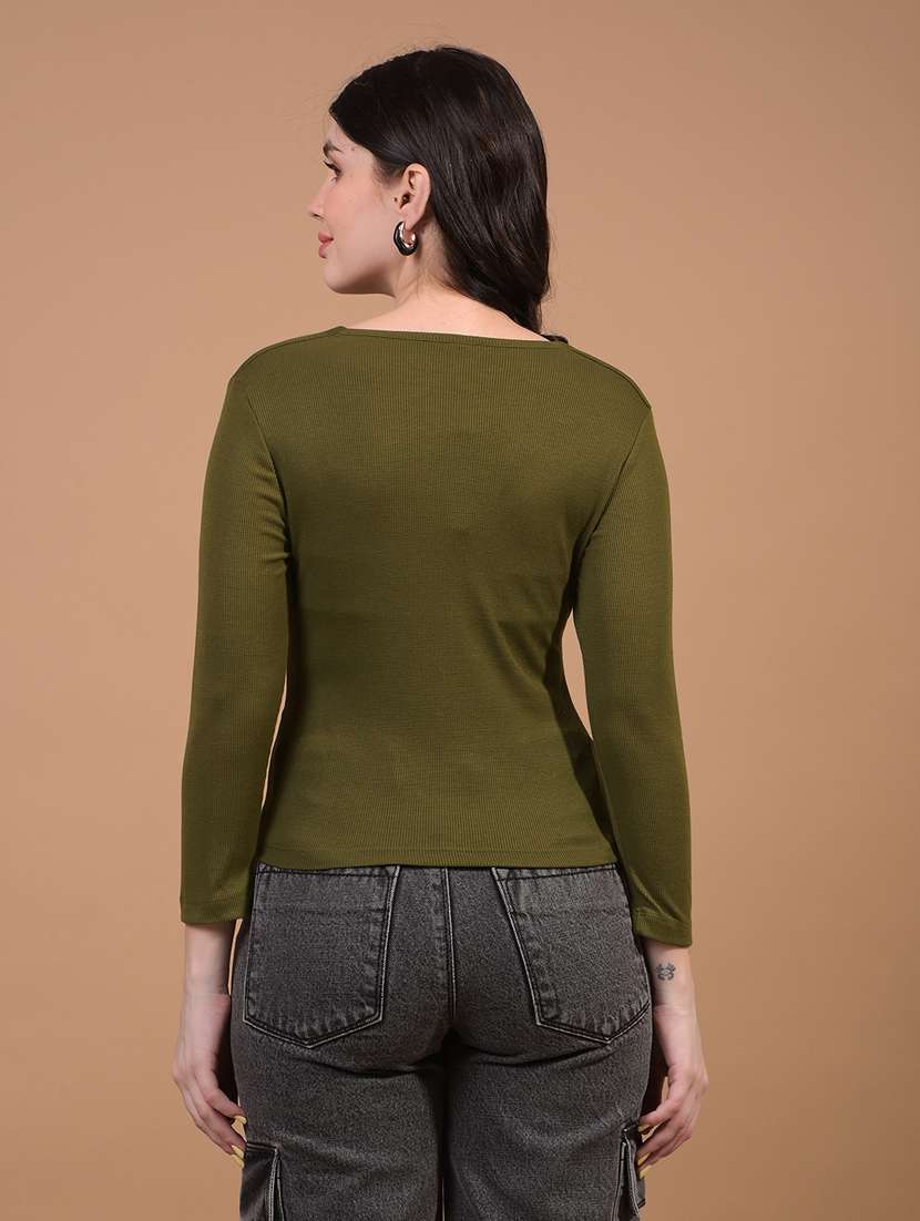 women solid long sleeves regular top - 21934834 -  Standard Image - 3