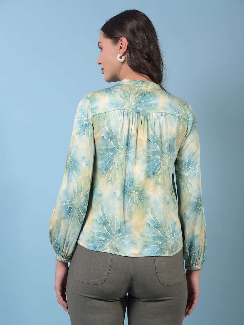 women printed puff sleeve regular top - 21934838 - Standard Image - 3