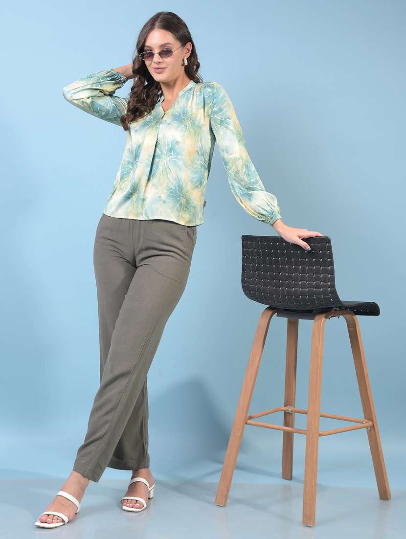 women printed puff sleeve regular top - 21934838 - Standard Image - 5