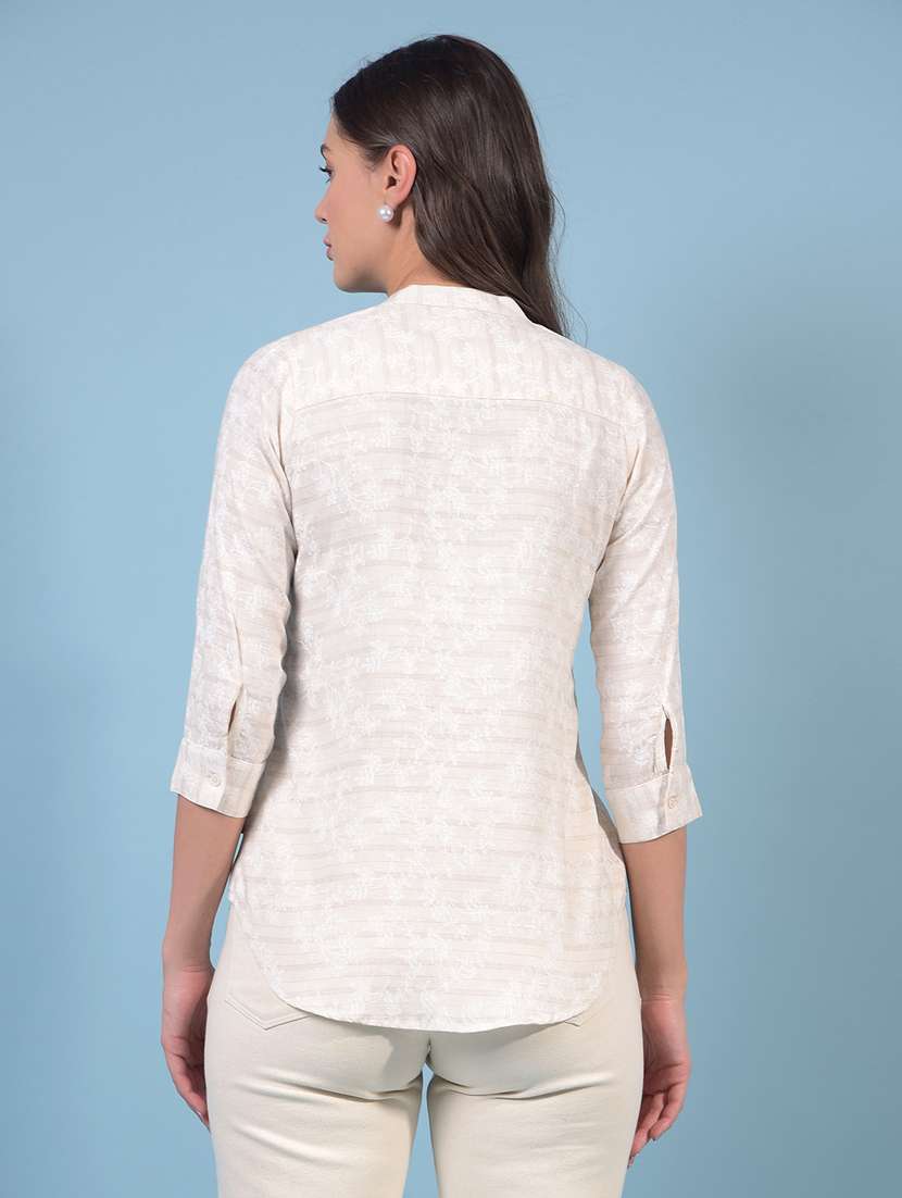 women solid three quarter sleeve regular top - 21934844 -  Standard Image - 3