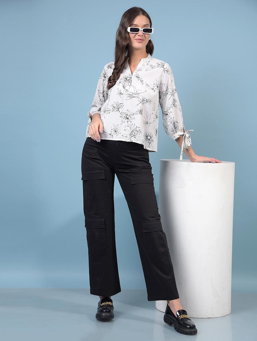 women printed three quarter sleeve regular top - 21934845 - Standard Image - 5