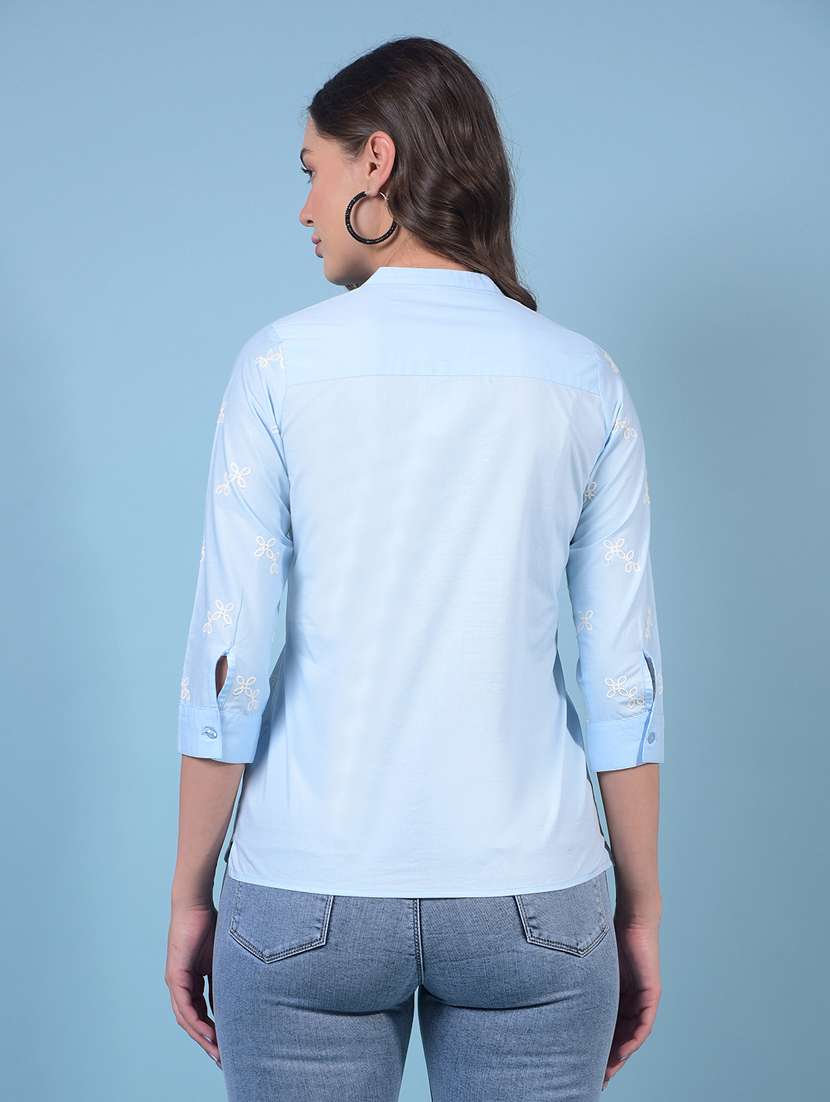 women embroidered three quarter sleeve regular top - 21934849 -  Standard Image - 3