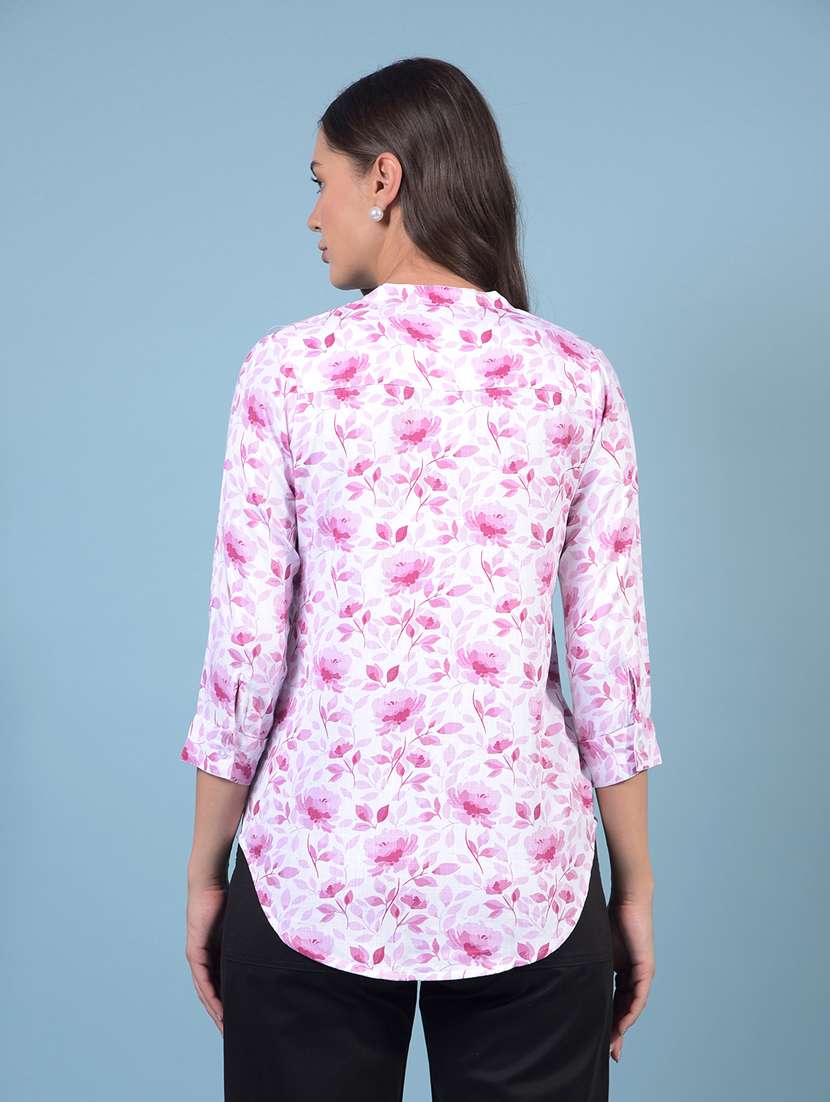 women floral print three quarter sleeve regular top - 21934851 - Standard Image - 3
