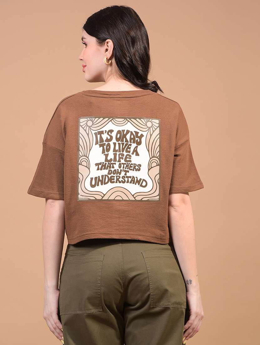 women printed short sleeve crop t-shirt - 21934861 -  Standard Image - 5