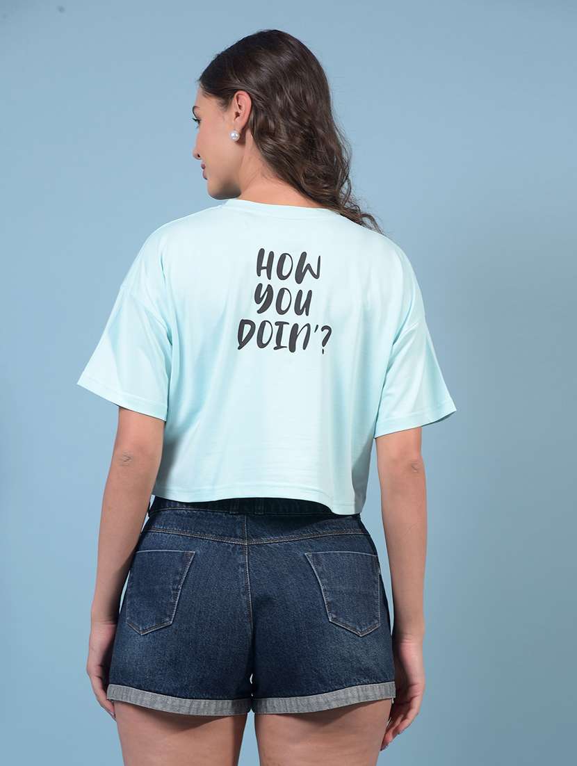 women printed short sleeve crop t-shirt - 21934873 -  Standard Image - 3