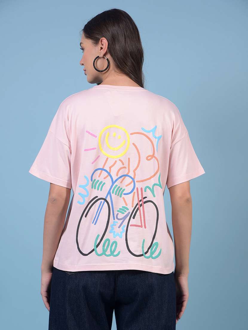 women printed short sleeve loose fit t-shirt - 21934875 -  Standard Image - 3