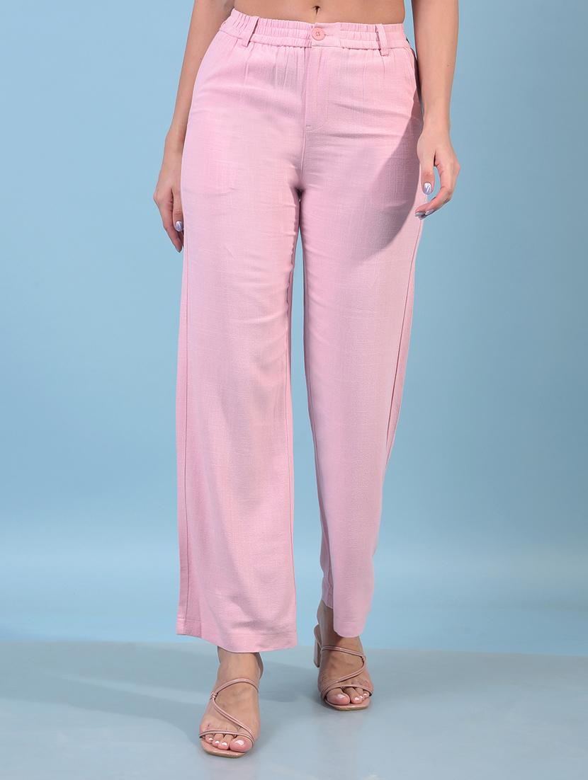 women solid mid rise straight fit trouser - 21934899 - Zoom Image - 0